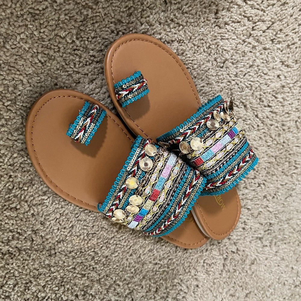 Womens Morbarrz beaded bohemian sandals size 9.5